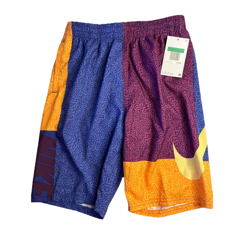 Nike Kids Swim Trunks - Blue, Purple, and Orange